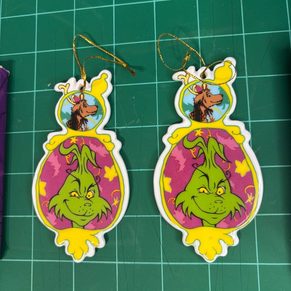 Vintage Dr. Seuss How the Grinch Stole Christmas 2000 Holiday Ornaments